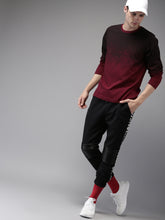 Cargar imagen en el visor de la galería, Men Maroon Printed Round Neck T-shirt